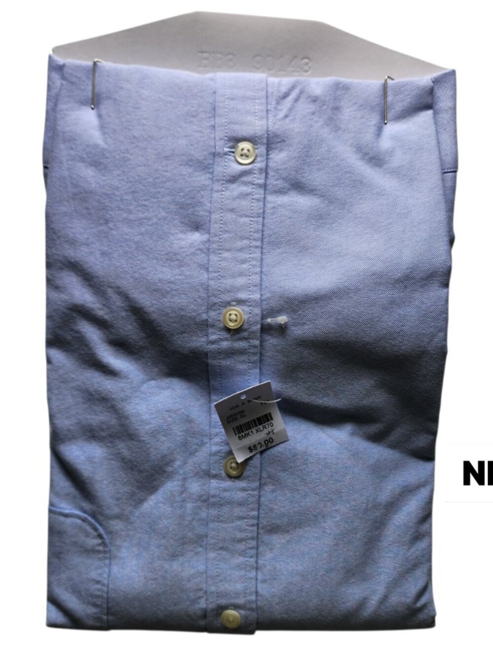 XL Blue Oxford Cloth Shirt Large Mens New Jos A Bank Button Down Collar Cotton - Picture 3 of 17